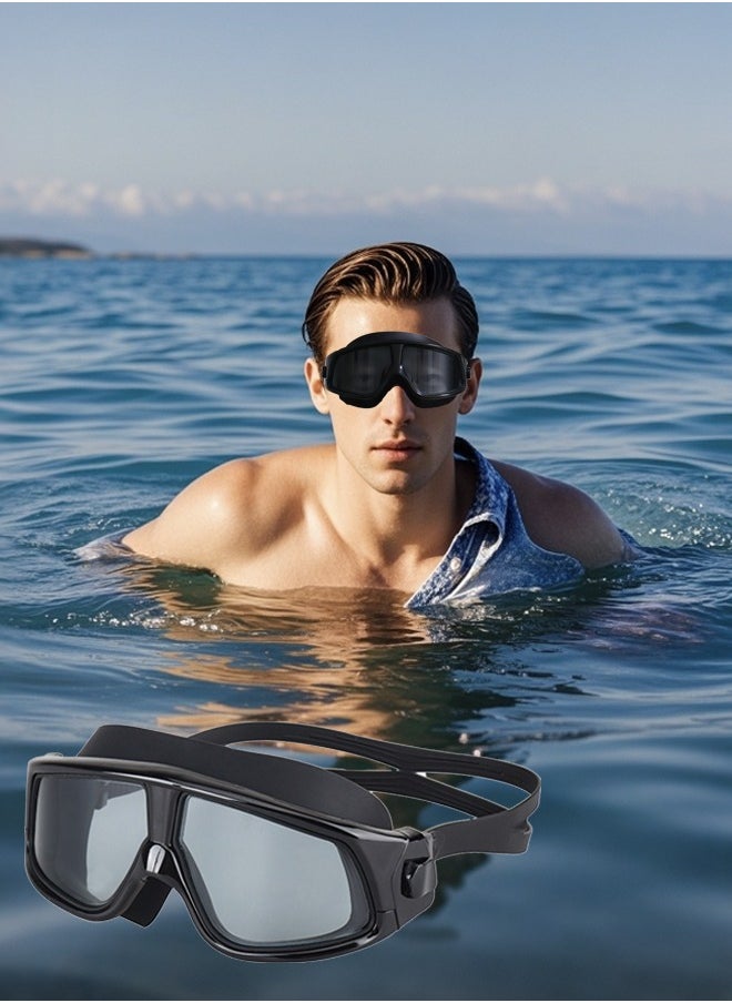 Generic - 3D soft and comfortable silicone ring swimming goggles, anti-fogging coated HD large frame lenses, adjustable silicone goggle strap - Image 1