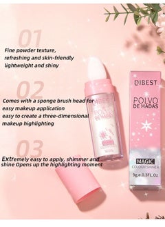 QiBest Polvo De Hadas Magic Colour Shiner Fairy Highlight Makeup,Body Brightens the Natural Three-Dimensional Face Blusher Fairy Highlight Patting Powder((02# LIGHT PINK)  - Image 3
