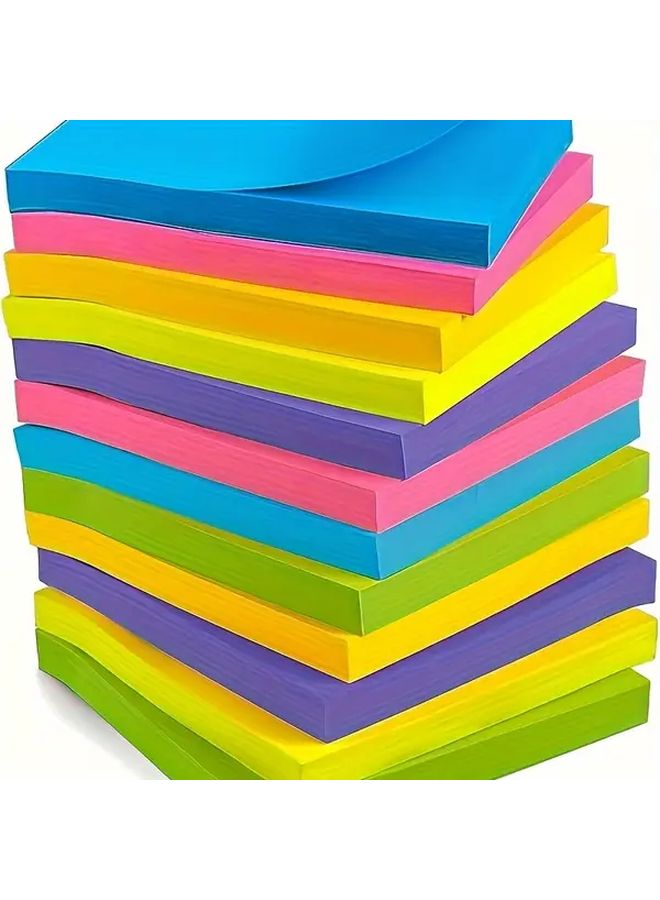 100 Pack Mixed Color Sticky Notes 3 Inch Self Adhesive Memo Pads for School Office - Image 4