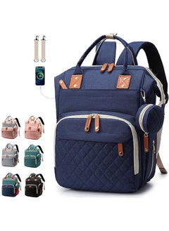 Hihonor Diaper Bag Backpack Baby Bag, Baby Girl Boy Diaper Bag for Dad Mom with Pad, 16 Pockets, Pacifier Case, Large Diaper Bag Unisex for Travel (Blue)  - Image 1