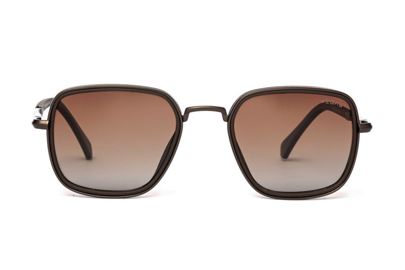 VEGAS Full Rim Square Unisex Saddle Brown  Sunglasses V2060 S C4 - Image 2