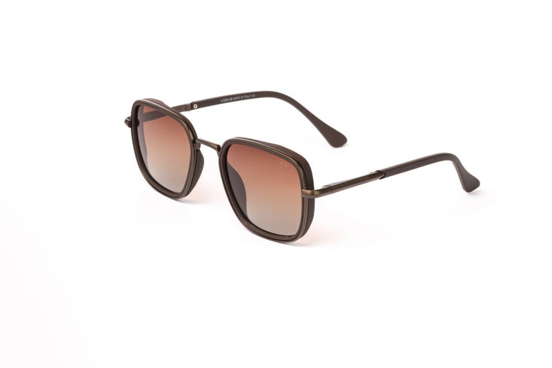 VEGAS Full Rim Square Unisex Saddle Brown  Sunglasses V2060 S C4 - Image 3