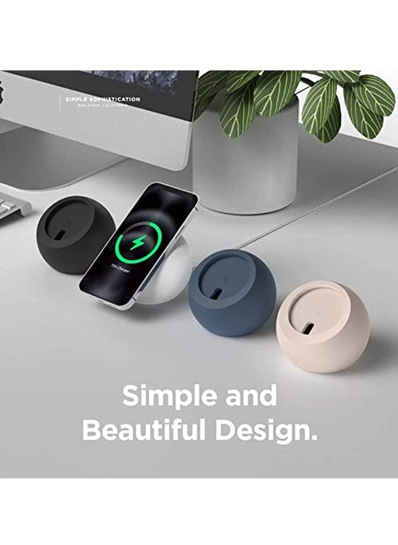 Generic - Stand For Magsafe Charger Silicone Charger Holder For Magsafe Magnetic Wireless Charger Storage Winder Charging Base Non-Slip Space-Saving (Black) - Image 1