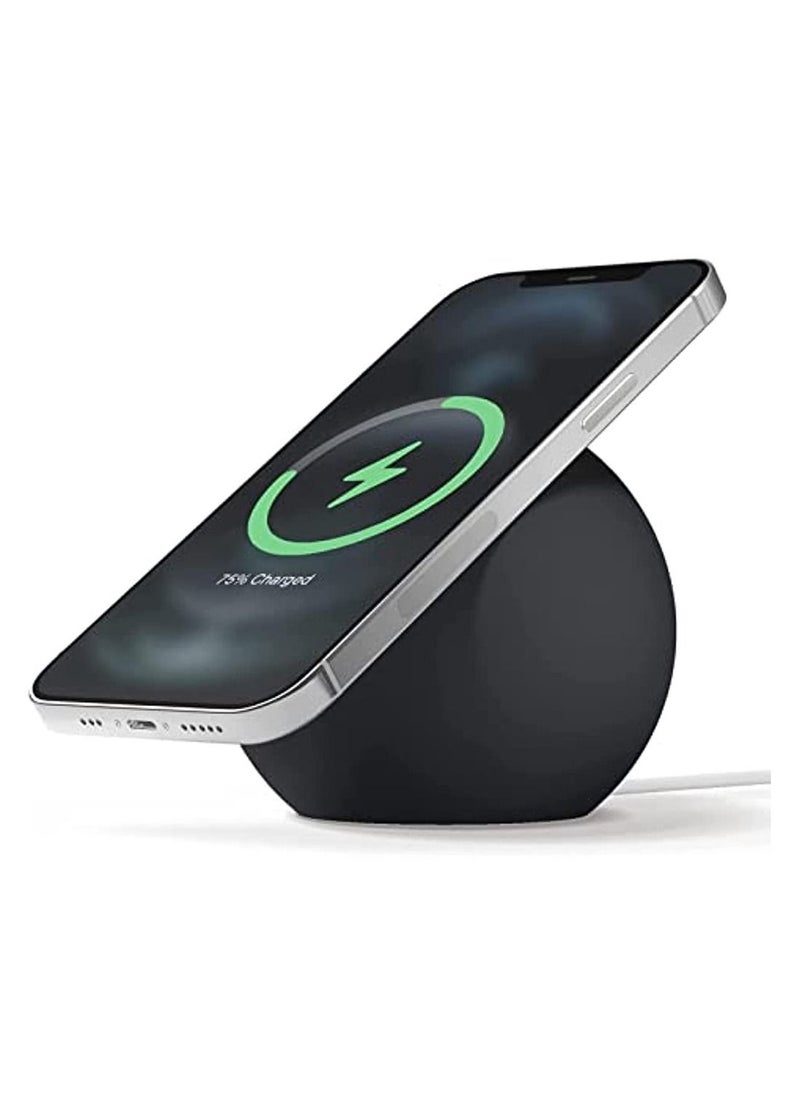 Generic - Stand For Magsafe Charger Silicone Charger Holder For Magsafe Magnetic Wireless Charger Storage Winder Charging Base Non-Slip Space-Saving (Black) - Image 1