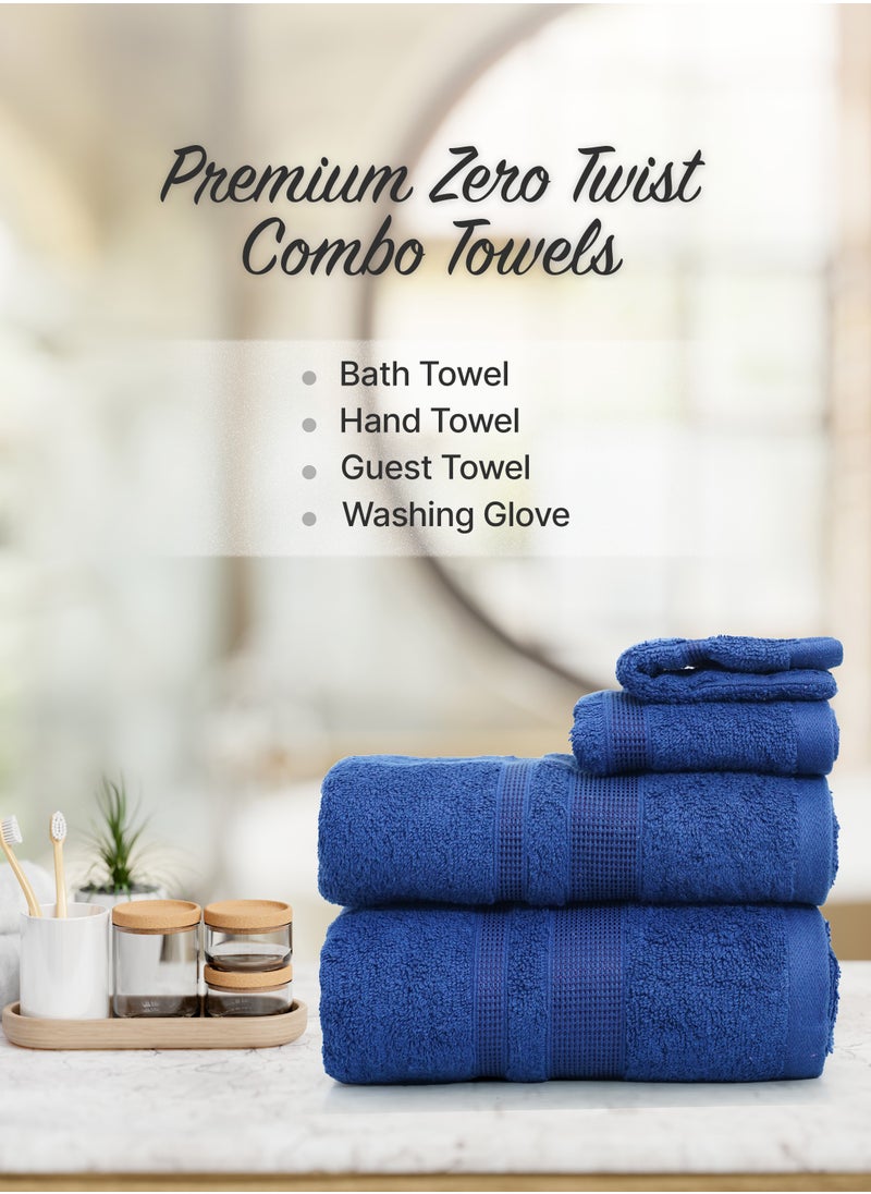 4 Piece Towel Set 550 GSM Quick Dry Highly Absorbent Thick Soft Hotel Quality