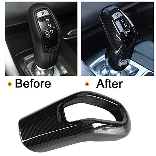 Fydun Shifter Knob, Gear Shifter Knob Frame Cover Trim ABS Carbon Fiber Car Interior for Sport 2014-2017 - Image 2