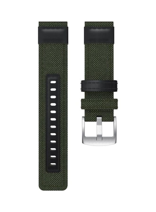 NIBEMINENT Canvas and Leather Wrist Strap Watch Band for Samsung Gear S2/Galaxy Active 42mm Green - Image 4