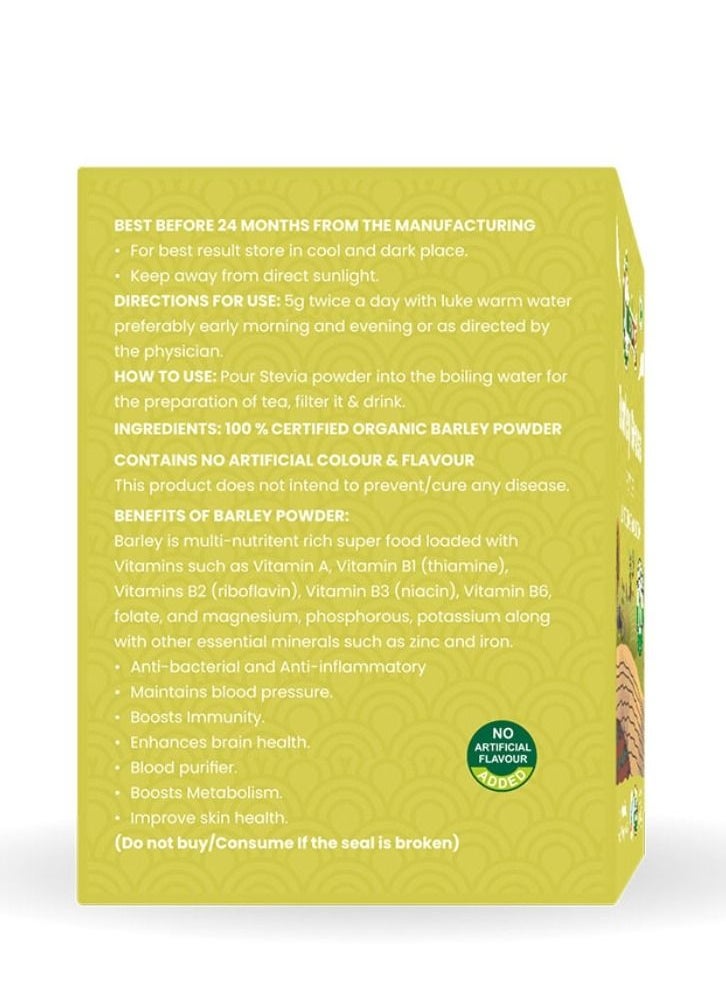 nutriorg - Barley Grass Powder – 75gm Barley Powder for Drinking Daily Greens Supplement - Image 1