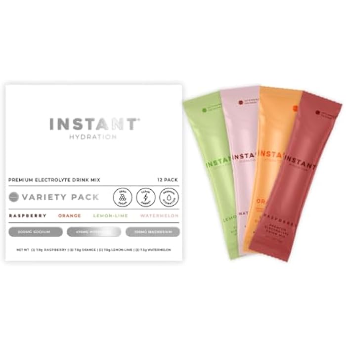 Instant Hydration Electrolytes Powder Packets - Variety Pack - Zero Sugar - Keto, Vegan, Gluten-Free, Non-GMO - Boost Recovery, Brain Function, Muscle & Tissue Health - 12 Sticks - Image 1