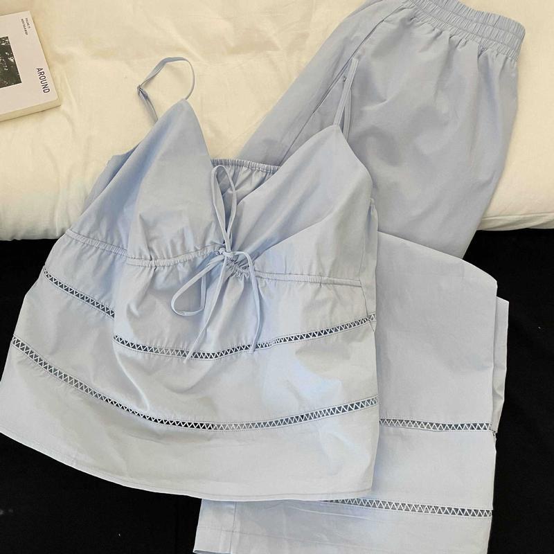 Hollow Camisole Loungewear Set - Image 1