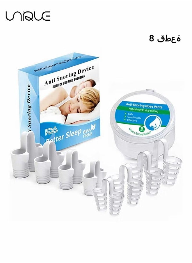 Unique - 8 Pcs Anti Snoring Device, Snore Stopper Nasal Dilators Snoring Solution, Comfortable Nasal Dilators to Relieve Snore for Better Sleep Sleeping Aid Sleep - Image 1