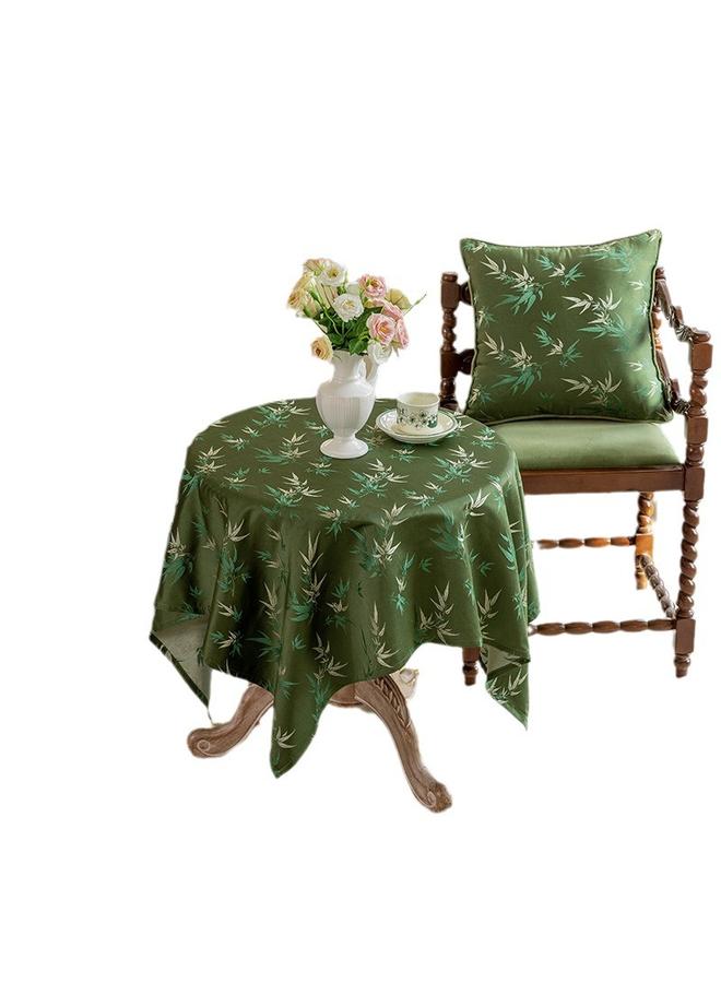 Bluejw Bamboo Pattern Classical Table Fabric Chinese Artistic Tablecloth Light Luxury Round Table Coffee Table Cover Retro Tassel Tablecloth - Image 5