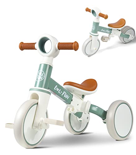 LOL-FUN LOLFUN Tricycle for Toddlers 13 Years Old Boys Girls Toy 4 in 1 Baby Balance Bike for 1 2 Year Old Gift Kids Bicycle with Easy Assembly Removable Pedal - Image 1