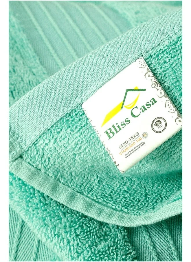Bliss Casa 1-Piece Bath Sheets, 100% Combed Cotton 550 GSM Superior Quality Towels, Quick Dry Highly Absorbent, Thick, Soft and Hotel Bathroom Towels for Bath and Spa 90x180 cm Mint 80x190cm