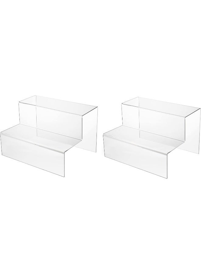 TPGP 3 Step Acrylic Display Stand Counter Retail Riser Polish Plinth, 2 Pack - Image 1