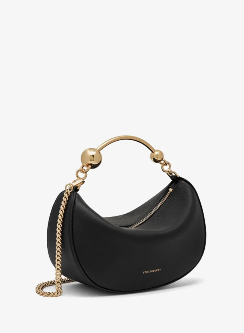 Strathberry Black Crescent Moon Mini Top Handle Bag for Women | Best Price UAE
