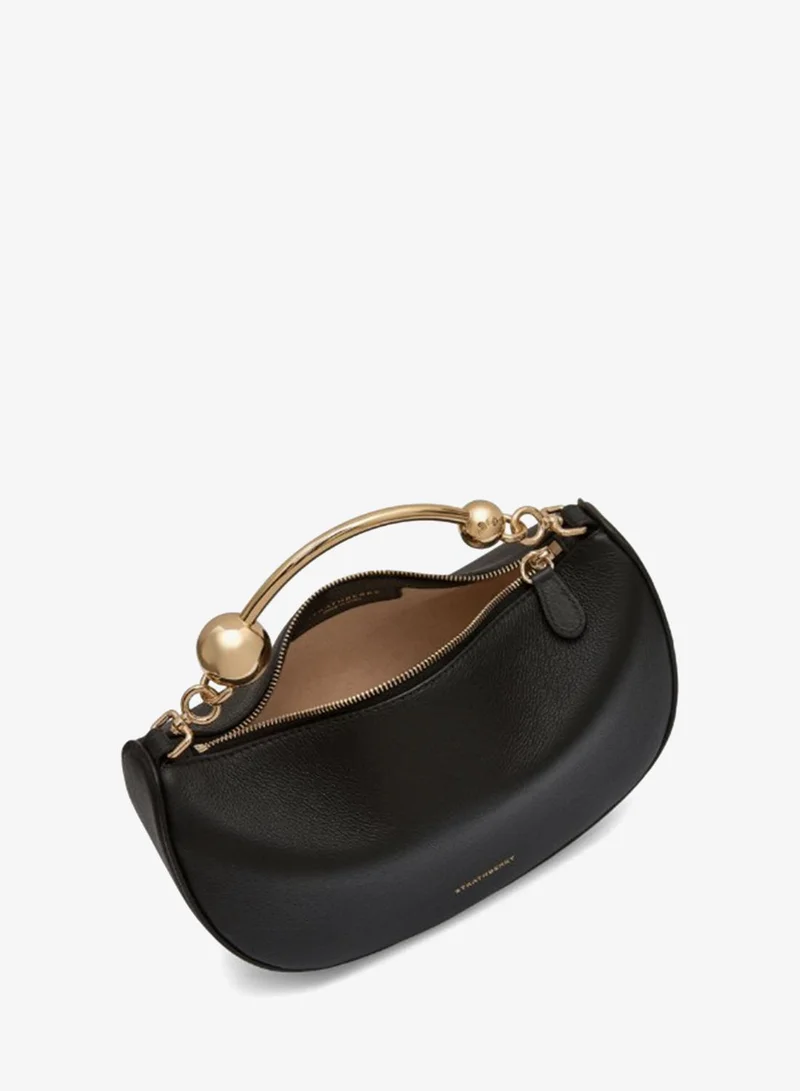 Strathberry Black Crescent Moon Mini Top Handle Bag for Women | Best Price UAE
