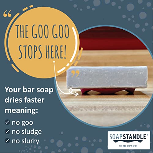 SoapStandle Bar Soap Gripper No Goo or Mess Soap Holder for Bath and Showers 2 Pack, Blue - Image 2