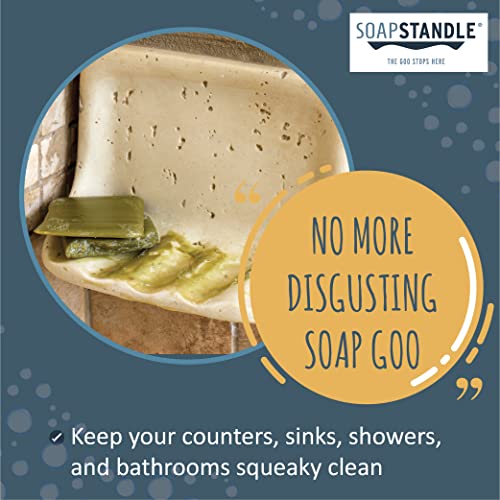 SoapStandle Bar Soap Gripper No Goo or Mess Soap Holder for Bath and Showers 2 Pack, Blue - Image 4