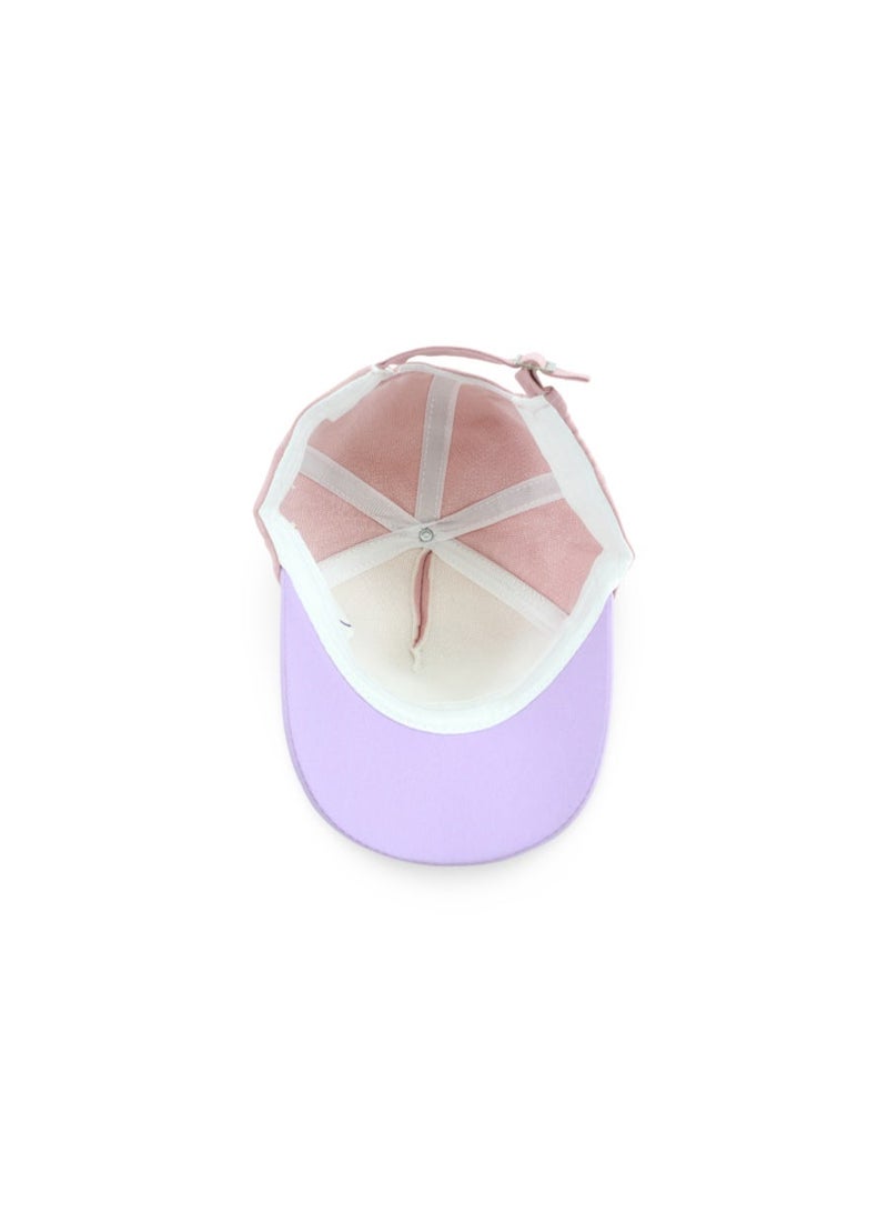 Fancy Girls Cotton Cap – Dusty Pink with "Racer Dino" Design - Image 2