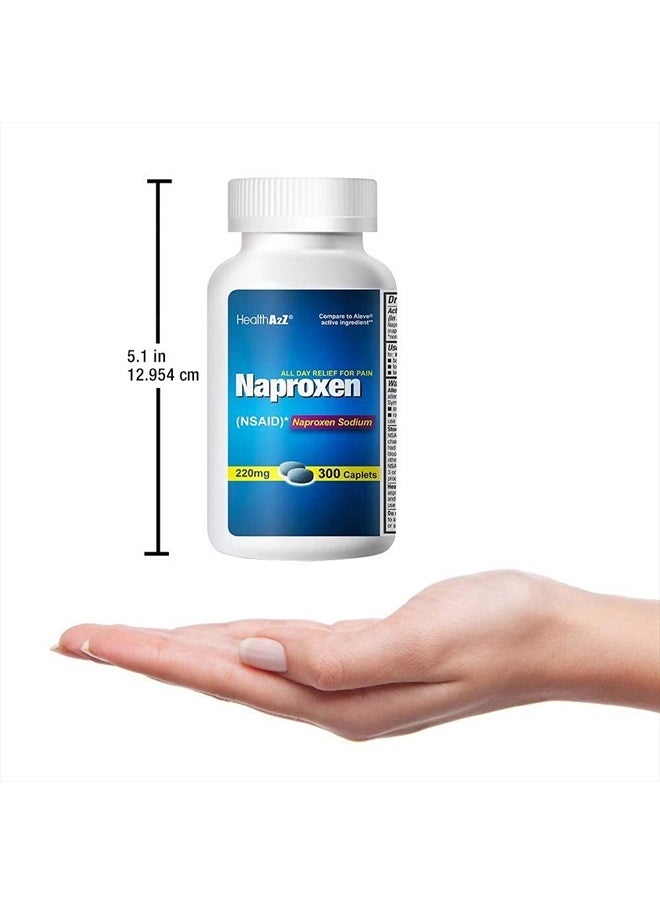 HealthA2Z - ® نابروكسين الصوديوم | 220 مجم | 300 قرص | مضاد للالتهابات غير الستيرويدية | مسكن سريع للألم | خافض للحرارة - Image 1