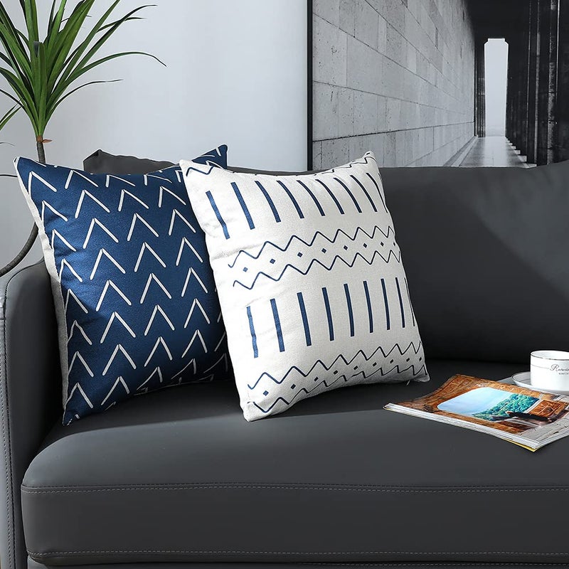 Throw Pillow Covers 16x16 Inch  Pillow Covers 16x16 Squar Pillow Covers Set of 4 Boho Modern Farmhouse Neutral Decorative Pillowcases Linen Cushion Case for Couch  Bed  Home Decor