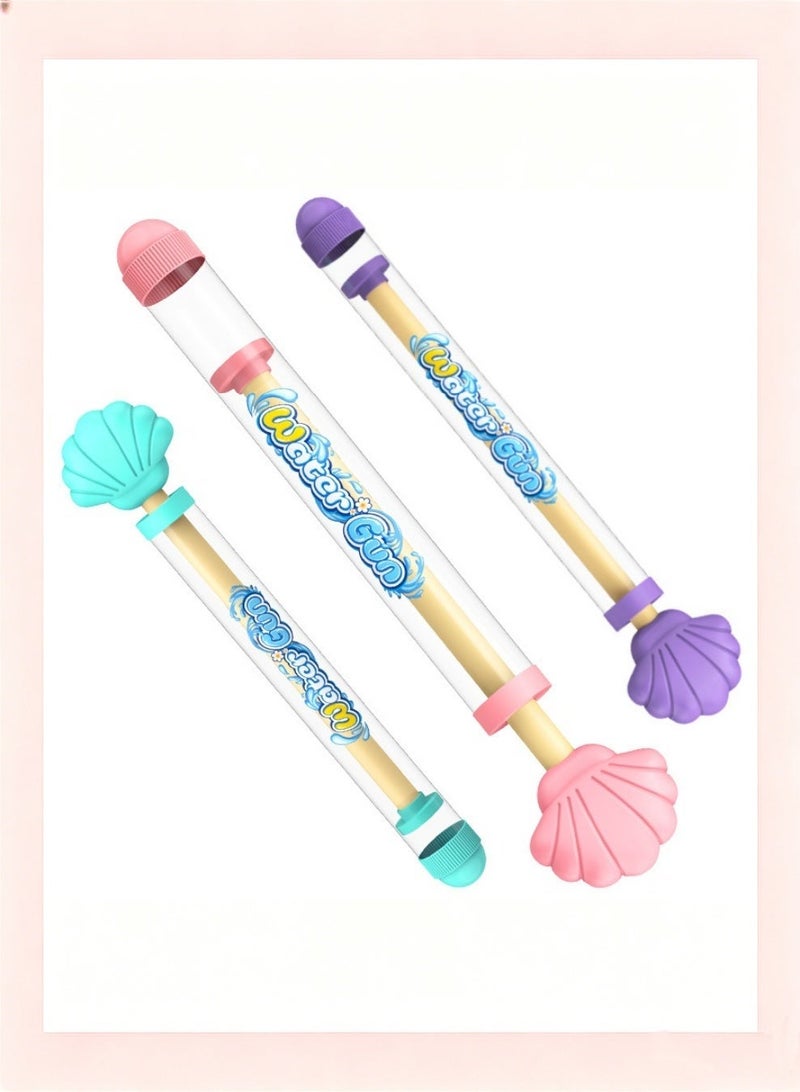 3 Pcs Shell Head Fireworks Water Gun for Kids - Pull-Action Large Capacity Water Blaster with Long Range Spray, Cute Summer Outdoor Beach Pool Party Toy for Boys and Girls - Image 1