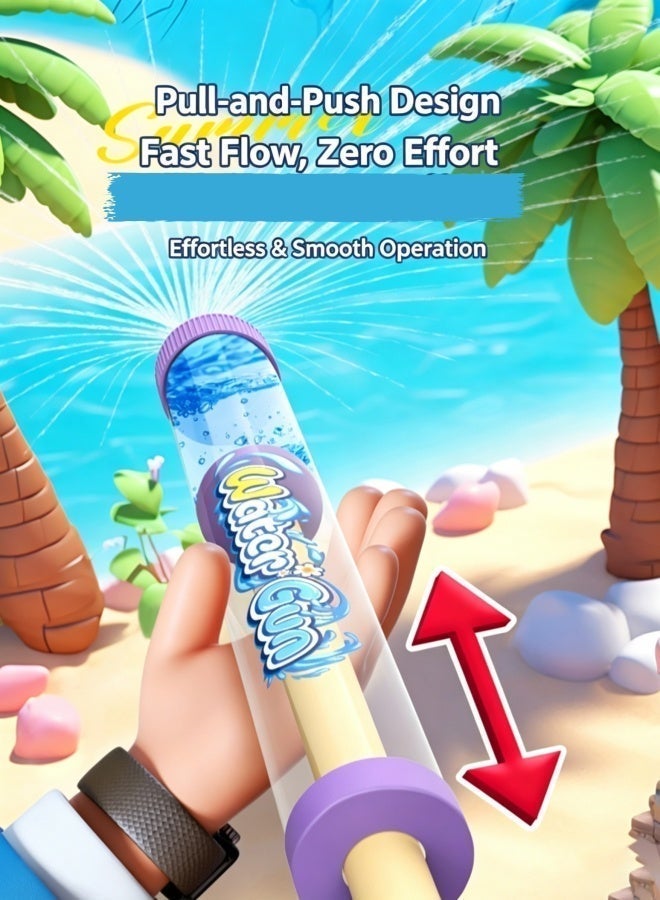 3 Pcs Shell Head Fireworks Water Gun for Kids - Pull-Action Large Capacity Water Blaster with Long Range Spray, Cute Summer Outdoor Beach Pool Party Toy for Boys and Girls - Image 5