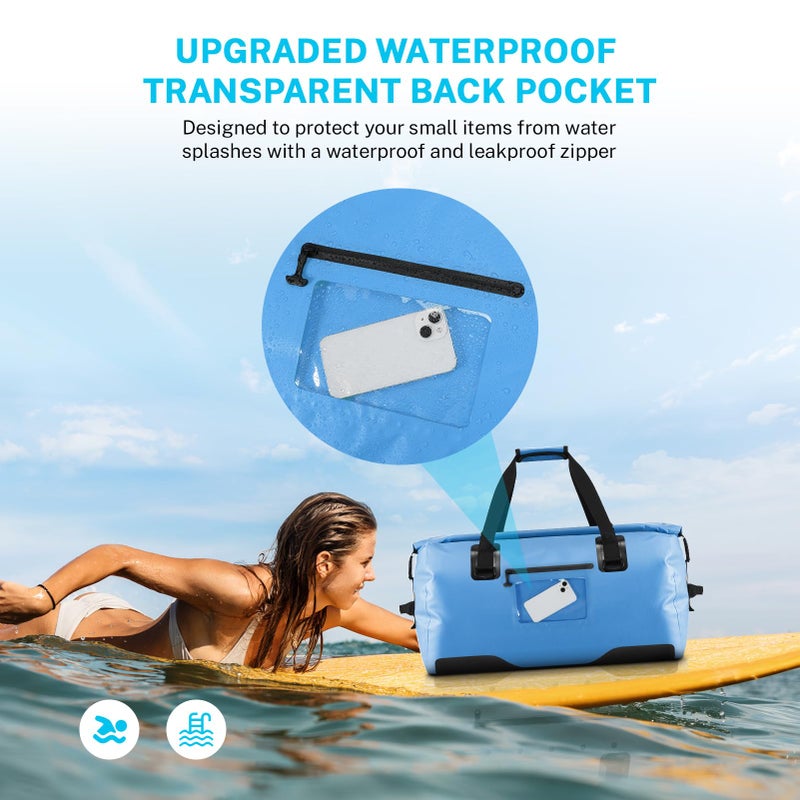 Gonex 80L Extra Large Waterproof Duffle Travel Dry Duffel Bag Heavy Duty Bag with Durable Straps & Handles for Kayaking Paddleboarding Boating Rafting Fishing Black - Image 3