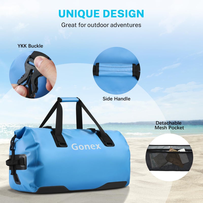 Gonex 80L Extra Large Waterproof Duffle Travel Dry Duffel Bag Heavy Duty Bag with Durable Straps & Handles for Kayaking Paddleboarding Boating Rafting Fishing Black - Image 4