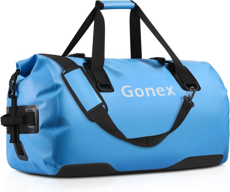 Gonex 80L Extra Large Waterproof Duffle Travel Dry Duffel Bag Heavy Duty Bag with Durable Straps & Handles for Kayaking Paddleboarding Boating Rafting Fishing Black - Image 1