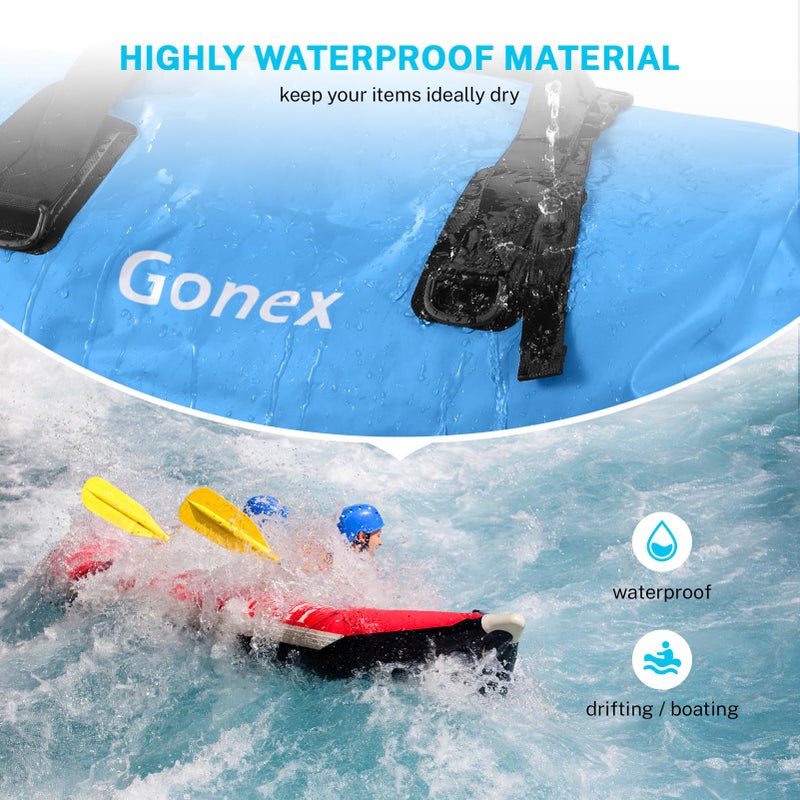 Gonex 80L Extra Large Waterproof Duffle Travel Dry Duffel Bag Heavy Duty Bag with Durable Straps & Handles for Kayaking Paddleboarding Boating Rafting Fishing Black - Image 2