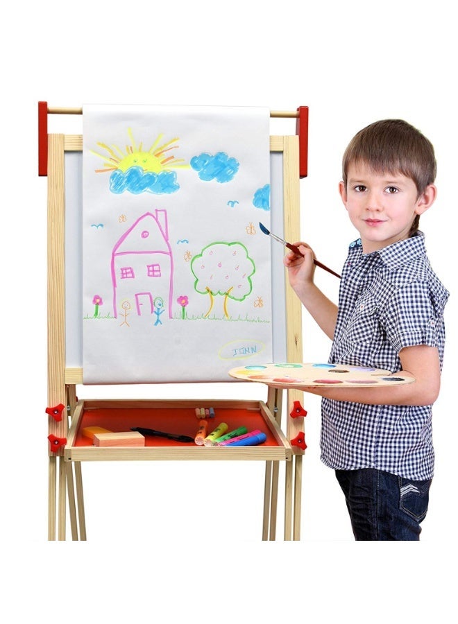 Adjustable Double-Sided Magnetic Art Easel for Kids - Wooden Drawing Chalkboard, Height Adjustable, Ideal for Creative Learning u0026 Artistic Fun for Ages 3-10 - Image 5