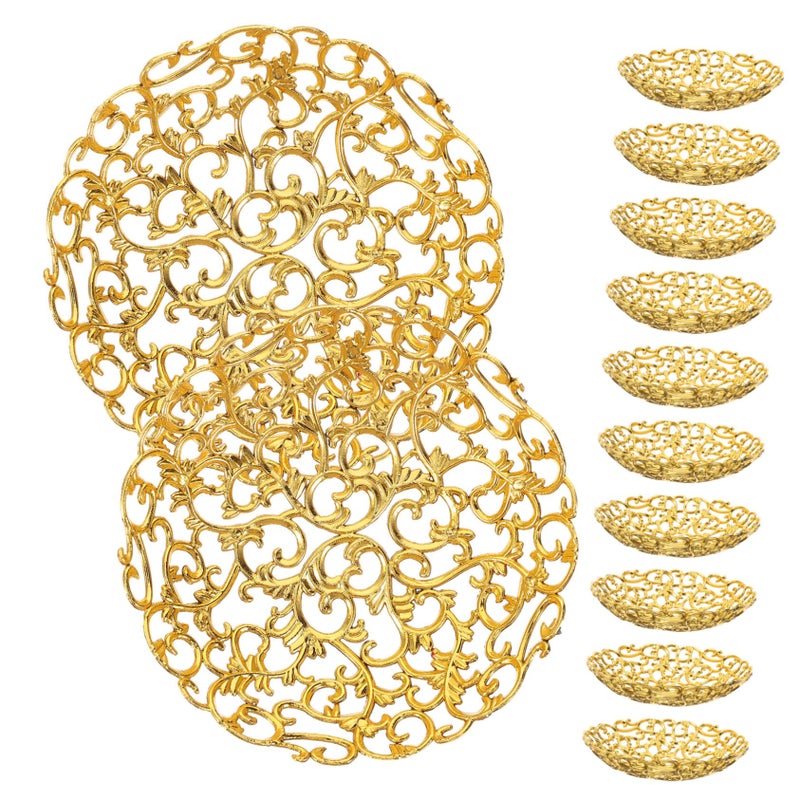 Gold Eid Mubarak Serving Trays 12pcs Ramadan Food Plates Party Tableware Decoration - Image 2