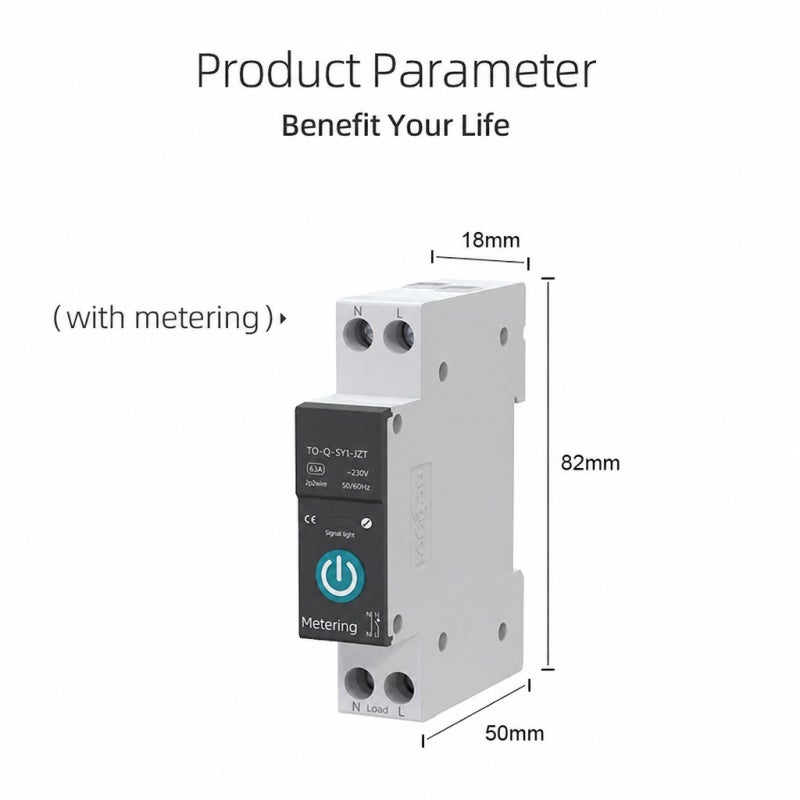 تونغو قاطع الدائرة الكهربائية الذكي Tuya Zigbee مع تحكم عن بُعد لاسلكي، مفتاح Din Rail، عرض عبر تطبيق الهاتف المحمول، معدات منزلية ذكية، مؤقت زمني، أوضاع العد التنازلي والتوقيت الدوري مع وظيفة القياس - Image 5