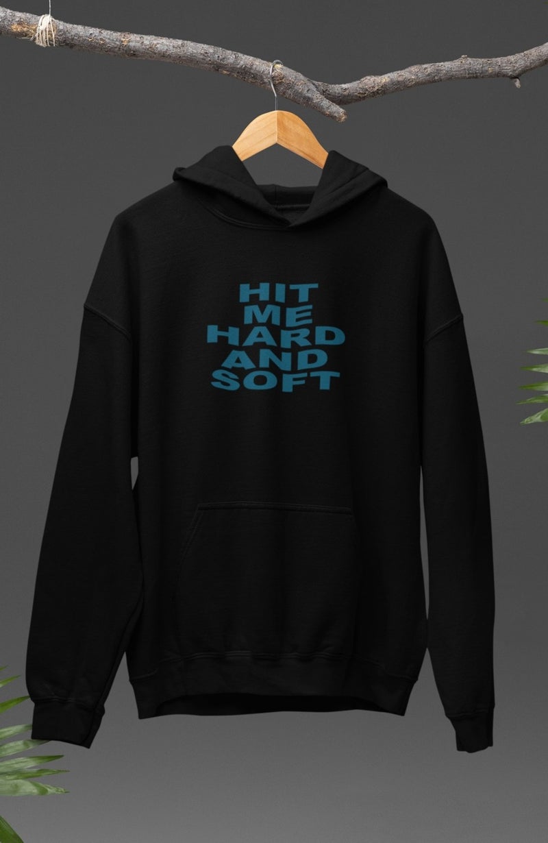 Fuddy Moda Hit Me Hard And Soft Back Printed Hooded Sweatshirt,oversize Billie Eilish Printed Hoodie - Image 5