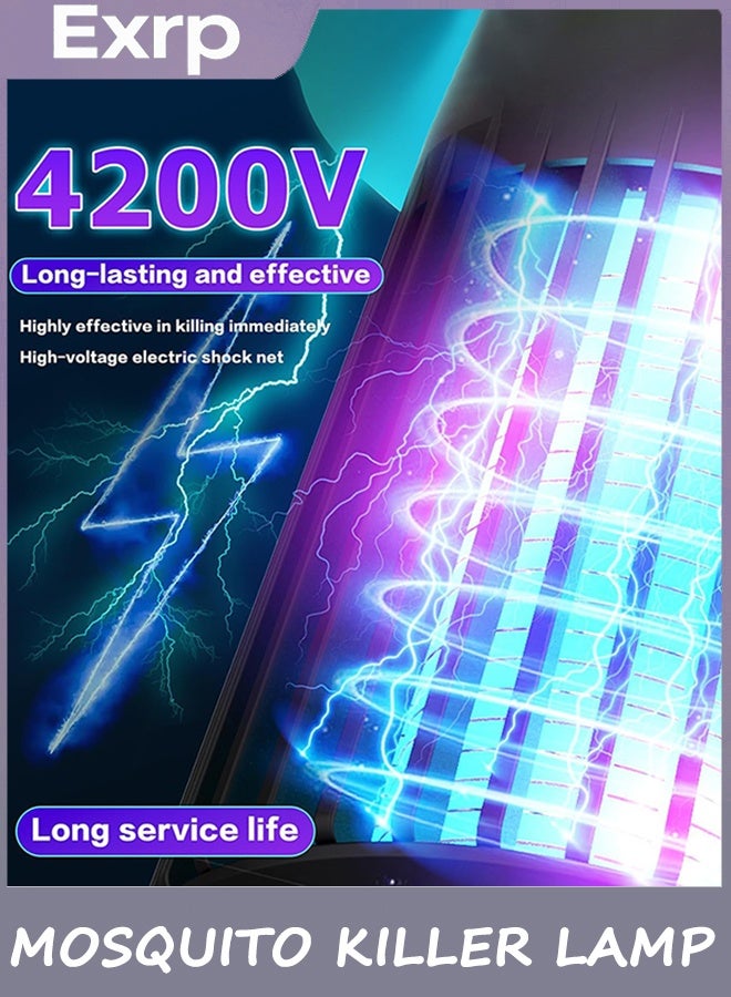 Exrp Upgraded Mosquito Killer Lamp, Electric Bug Zapper for Indoor & Outdoor, Rechargeable LED Night Light - Safe for Baby & Family, Camping, Backyard, Terrace - Image 3