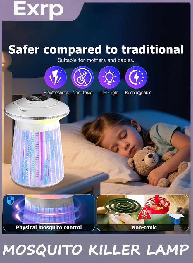 Exrp Upgraded Mosquito Killer Lamp, Electric Bug Zapper for Indoor & Outdoor, Rechargeable LED Night Light - Safe for Baby & Family, Camping, Backyard, Terrace - Image 5