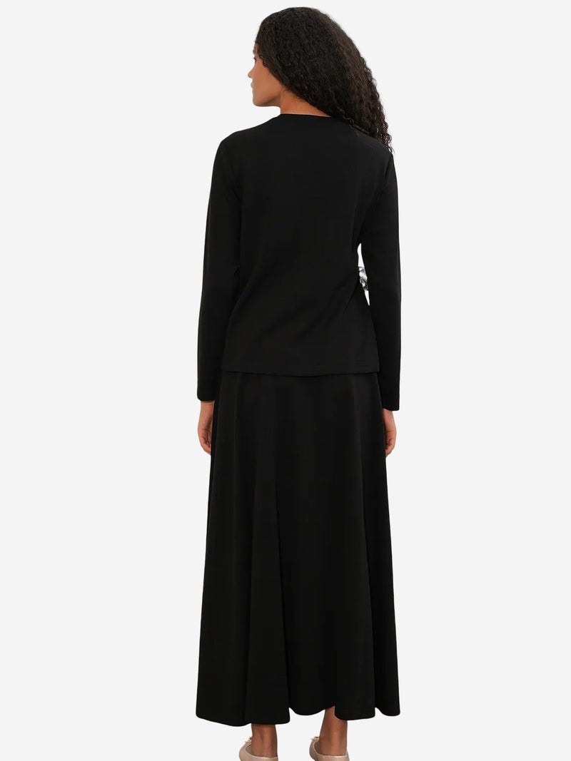 BIG DART BDART Long Sleeve Blouse And Wide-leg Skirt Coord - Image 5