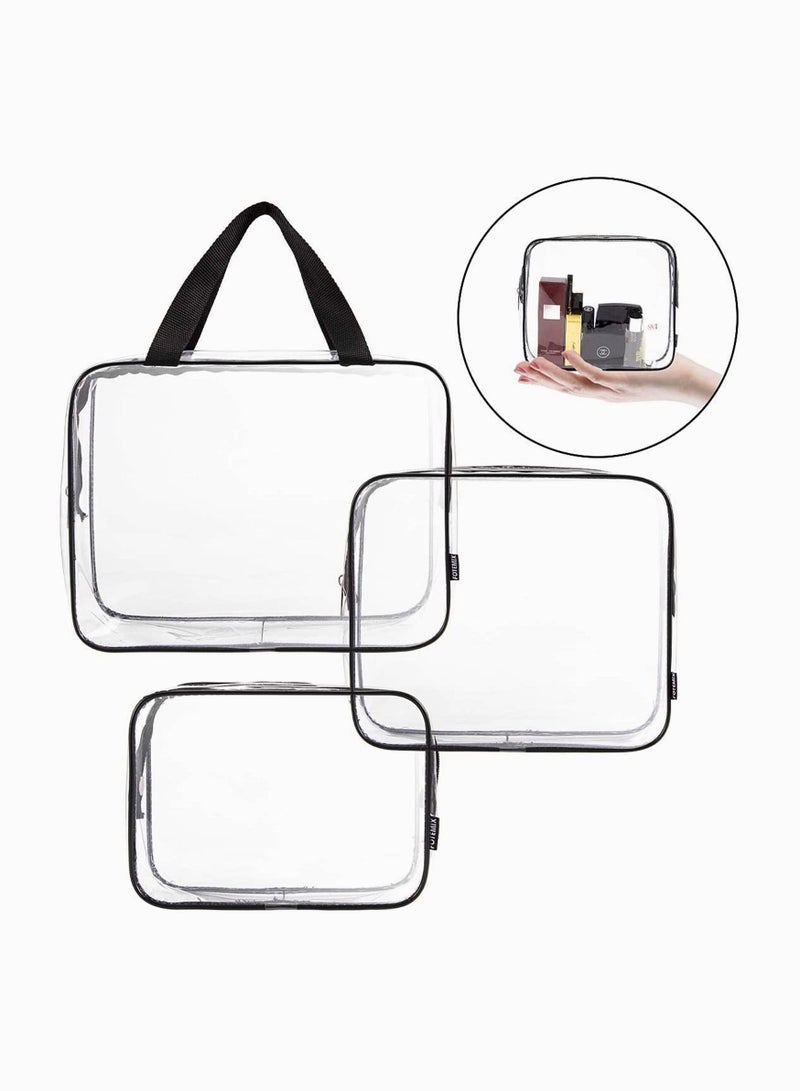 Y&D Clear Toiletries Bag, Funnasting 3 in 1 Waterproof Toiletry Travel Bag PVC Wash Makeup Business Bathroom for Men, Women and Kids - Image 3
