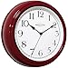 Presentime PresenTime & Co Chic Home Collection 10" Molly Clock, Silent No Ticking, Red Color - Image 2