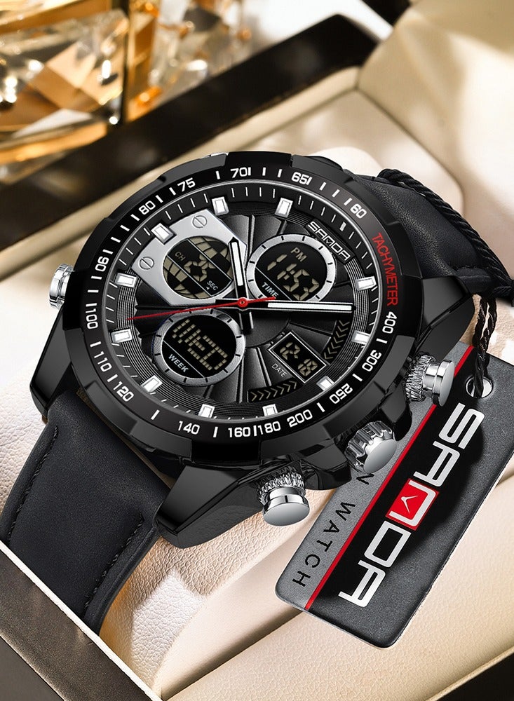 Sanda Men Military Sport Quartz Digital LED Wrist Watch Top Brand Luxury Date Week Waterproof Male Electronic Clock - Image 1