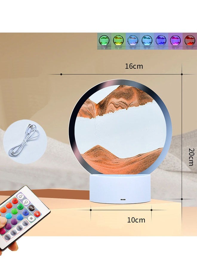 ZCM-HAPPY - Creative Sleep Lamp Atmosphere Lamp Quicksand Painting 3D Stereo Night Light Desktop Ornaments Dynamic Hourglass Lamp Quicksand Table Lamp - Image 1