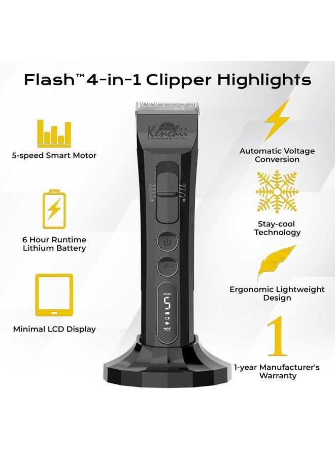 Kenchii Flash Digital Cordless Clipper Black - Image 3