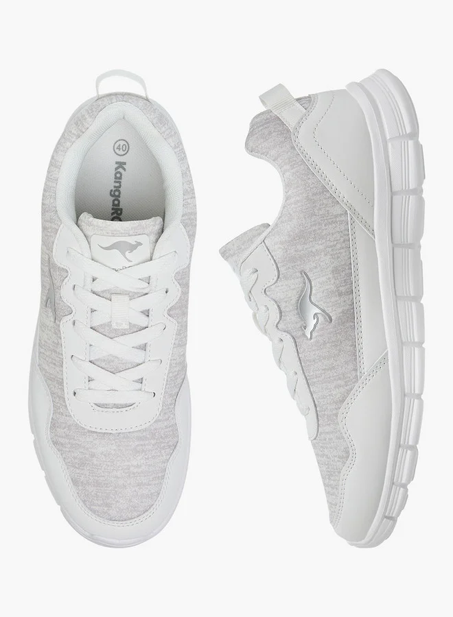 كانغاروس Women's Logo Embroidered Sports Shoes with Lace-Up Closure