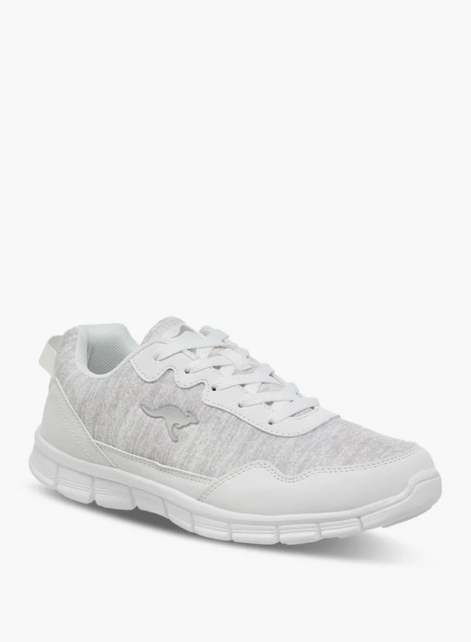 كانغاروس Women's Logo Embroidered Sports Shoes with Lace-Up Closure