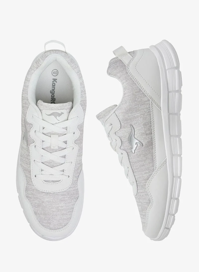 kangaROOS WHITE Women's Logo Embroidered Sports Shoes with Lace-Up Closure for Women | Best Price UAE