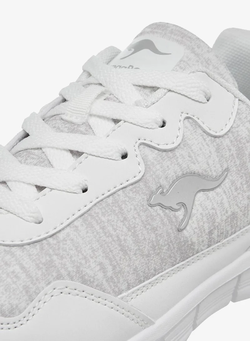kangaROOS WHITE Women's Logo Embroidered Sports Shoes with Lace-Up Closure for Women | Best Price UAE