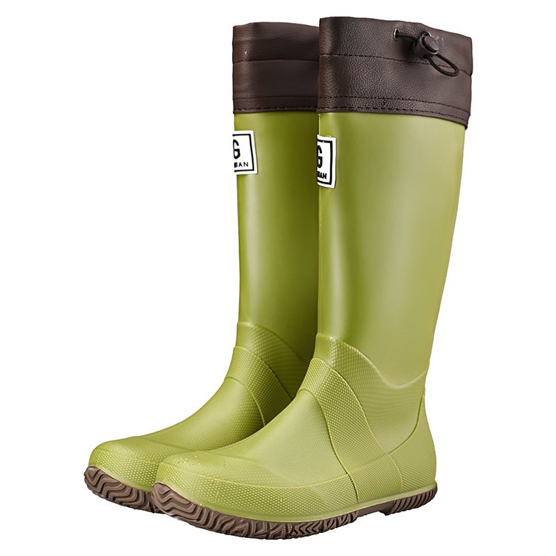 New Waterproof Shoes Long Tube Men'S Waterproof Summer Rain Boots Wear-Resistant Green Outdoor Wading Rain Boots Rubber Shoes - Image 5