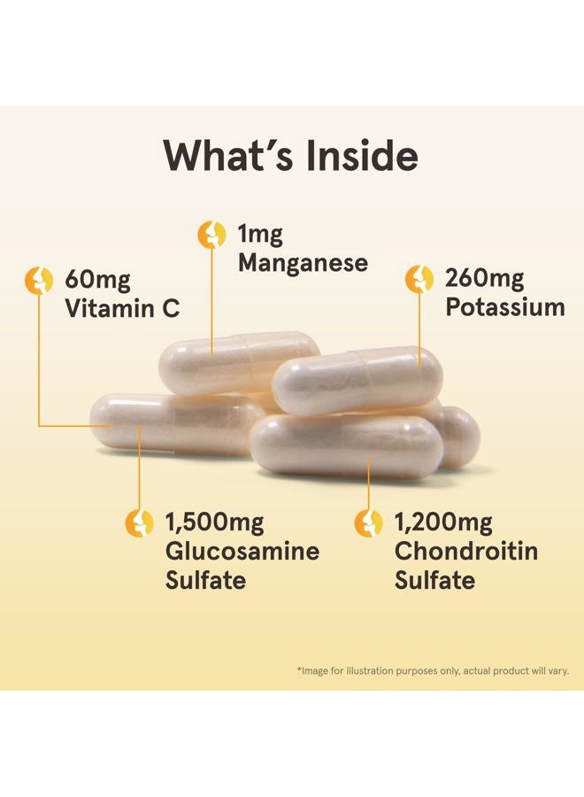 jarrow formulas Glucosamine + Chondroitin - 240 Capsules - Nutrient Support - Dietary Supplement for Joint Health - With Vitamin C & Manganese - 60 Servings - Image 3